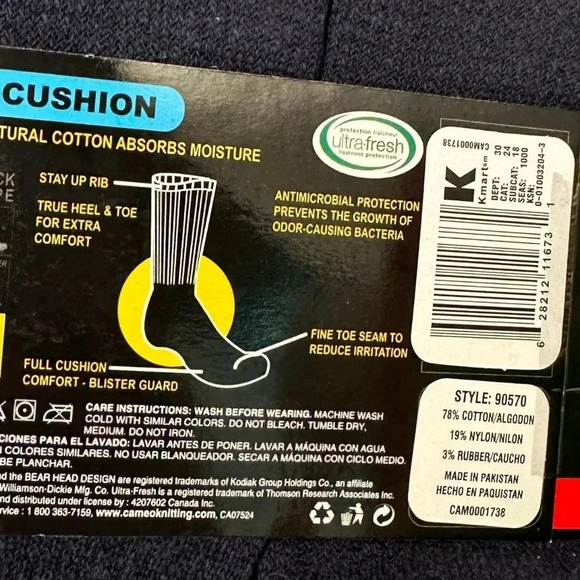 Kodiak Comfort Crew Socks Mens  6 Pak KING SIZE Dark Blue 12-16  XL BIG - Picture 6 of 6